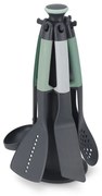 Set ustensile de gatit Joseph Joseph Elevate 10540, 6 piese, Plastic fara BPA, Orificii pentru agatat, Gri/verde