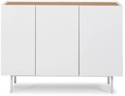 Comodă albă joasă cu aspect de lemn de stejar 110x85 cm Arista – Teulat