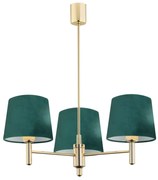 Lustra cu 3 brate design modern Ponte verde, alama