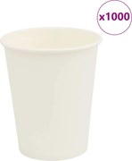 vidaXL Cești de cafea din hârtie 1000 buc 8oz 200ml alb
