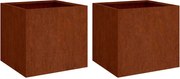 vidaXL Jardiniere, 2 buc., 32x30x29 cm, oțel corten