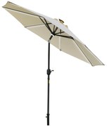 ​​Outsunny umbrela de gradina cu leduri, Φ266x245cm, crem | Aosom Ro