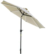 ​​Outsunny umbrela de gradina cu leduri, Φ266x245cm, crem | Aosom Ro