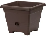 Jardinieră cu auto-irigare Plastia Bergamot 40 x 40 cm, maro, 40 x 40 cm