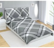 Lenjerie de pat Bellatex Satin Carouri gri, 140 x 200 cm, 70 x 90 cm