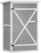 Outsunny Casuta de Gradina din Lemn, sopron cu Acoperis Impermeabil, magazie pentru Unelte de Exterior cu 2 Etajere | Aosom Romania