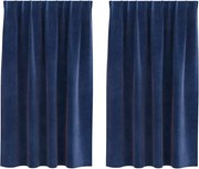 vidaXL Perdele opace 2 pcs Albastru închis 140 x 140 cm Catifea