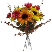 Buchet de floarea soarelui, gypsophila, cu douăfețe , h. 48 cm