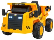 Camion Electric cu acumulator pentru copii NOVOKIDS™ Caterpillar Truck, Cu megafon si lopata incluse, Max 30 kg, 12V, 2 Viteze, lungime 107 cm,