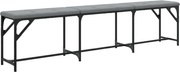 vidaXL Bancă de bucătărie, gri deschis, 186x32x45 cm, oțel și textil