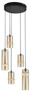 Lustra cu 5 pendule LED, CHAMPAGNE GLASS-BLACK, ZB-2534