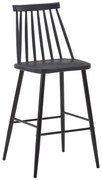 Scaun Bar Annet II Polipropilena Negru , Picioare Metalice Negre