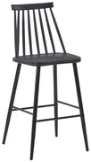 Scaun Bar Annet II Polipropilena Negru , Picioare Metalice Negre