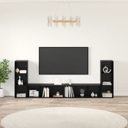 vidaXL Cabinet TV 4 pcs Stejar negru 37 x 35 x 107.5 cm