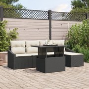 vidaXL Set de canapele pentru grădină cu pernă 6 pcs negru și crem