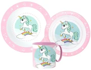 Unicorn Set de masă Range, set de plastic micro cu cană de 265 ml