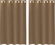 vidaXL Perdele Voile cu Oeje 2 buc Maro Deschis