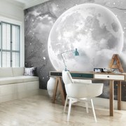 Fototapet - Luna pe beton - neagră (254x184 cm)