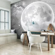 Fototapet - Luna pe beton - neagră (254x184 cm)