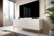 Comodă TV Nicole 150 cm - alb mat / picioare aurii