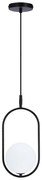Lustră neagră cu abajur din sticlă 18.5x15 cm Cordel – Candellux Lighting