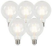 Set de 5 lămpi cu filament cu LED E27 reglabile G95 5W 470 lm 2700K