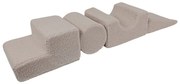 Teren de joacă din spumă gri 4 buc. din material textil înălțime 30 cm 45x170 cm Montessori – Meowbaby