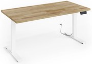Masă PC electrică Natura 160 (Stejar + alb). Promo -7%. 1124884