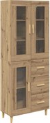 vidaXL Bufet Stejar Artizanal 69,5 x 34 x 180 cm Lemn compozit