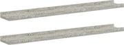 vidaXL Rafturi de perete, 2 buc., gri beton, 80x9x3 cm