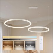 Brilagi - Lustru LED dimmabil suspendat pe cablu PORTOFINO LED/98W/230V alb + telecomandă