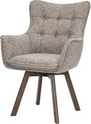 Set de 2 scaune pivotante picioare din lemn THOR gri taupe