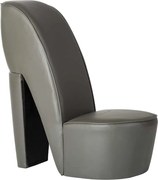 vidaXL Scaun, design toc înalt, gri, piele artificială