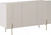 Comodă cu trei uși Malmi 150 cm - cashmere / crema bianca / picioare aurii