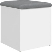 vidaXL Bancă de depozitare albă 42x42x45 cm, lemn stratificat