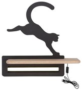 Aplica de perete CAT 5W LED IQ KIDS cu cablu , comutator si prison negru