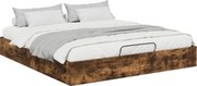 vidaXL Cadru de pat otoman Stejar Afumat 203 x 180 x 25 cm
