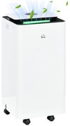 HOMCOM Dezumidificator de 12L din ABS cu 5 Modalitati, 2 Viteze, Temporizator de 24h si Design Silentios, 25x25x50.5 cm, Alb si Negru