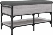 vidaXL Bancă de pantofi, gri sonoma, 82x42x45 cm, lemn prelucrat