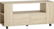 HOMCOM Suport pentru TV de 42" cu Roți Pivotante și Frână, Rafturi Ajustabile și Sertare, 102x34.5x48.5 cm, Lemn | Aosom Romania