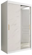 Dulap de haine 120 cm Marbelo T2 (mat alb + marmură albă). 1064588