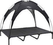 vidaXL Pat pentru câini Manual Negru 122 x 93 x 106,5 cm Oțel