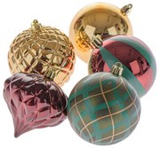 Set de decorațiuni de Crăciun London mix, 6bucăți, 8 cm, plastic