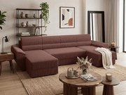 Coltar extensibil in forma de U TAVERO, roz inchis, 321x140 cm