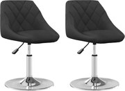 vidaXL Scaune de bucătărie pivotante, 2 buc., negru, catifea