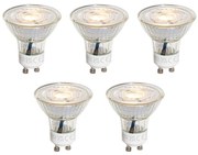 Set de 5 becuri LED GU10 50mm cu Kelvin reglabil în 3 trepte, transparente, 4,5W 380 lm 2000-2700K