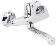 Baterie bucatarie, pipa medie mobila, prindere pe perete, crom lucios