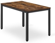 Masa de sufragerie neagra cu blat in decor rustic maro TESSA 120x60 cm