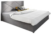 Pat matrimonial Boxspring 140 cm Fade 4 (gri) ( cu saltea și sp. depozitare). 1046518