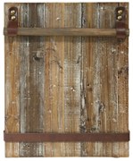 Bord pentru notite, cu rola de hartie, din lemn reciclat si piele